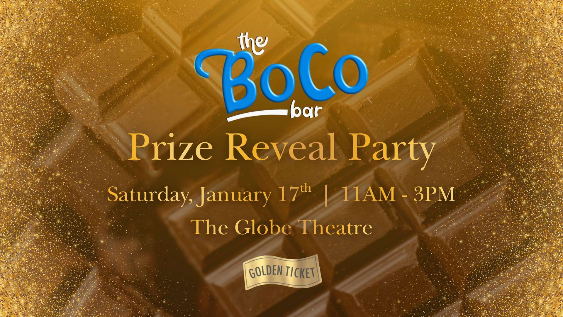 Golden Ticket BoCo Bar Party Poster