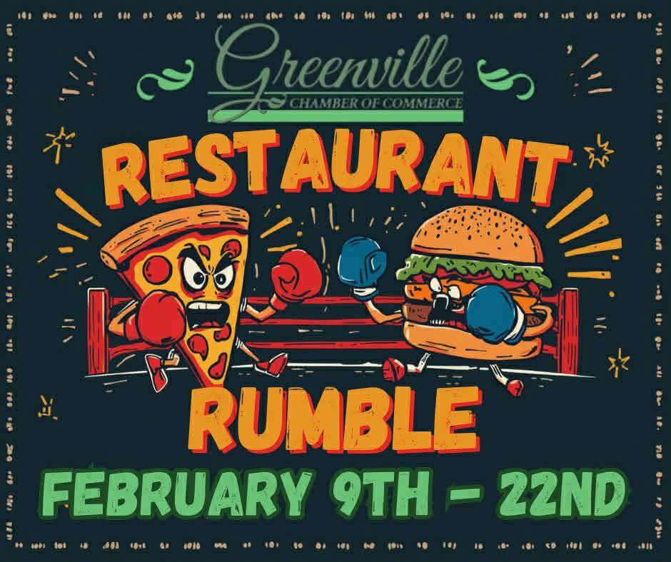 slice of pizza and cheeseburger duke it out in a boxing ring, Restaurant Rumble contest preview with dates