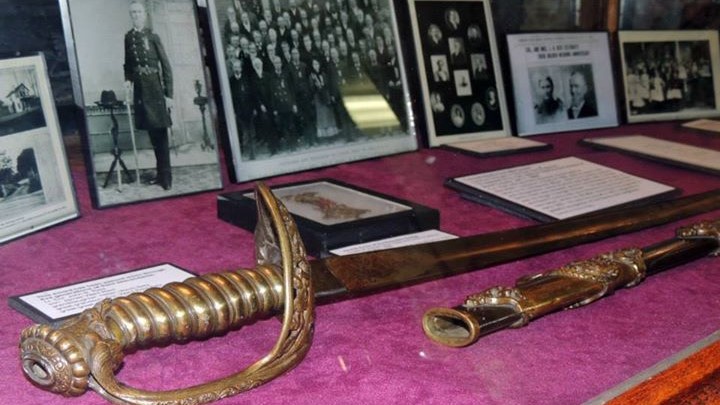 Sword belonging to Colonel John B Reid in Civil War exhibit Bond County Museum